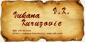 Vukana Kuruzović vizit kartica